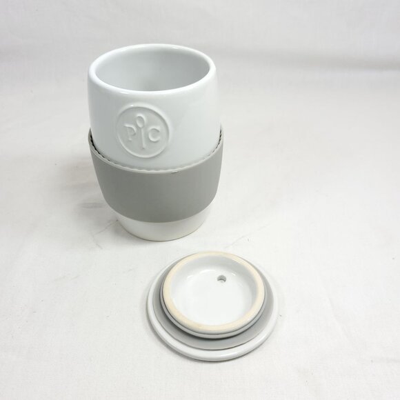 Pampered Chef White & Gray Ceramic Egg Cooker - Picture 2 of 5